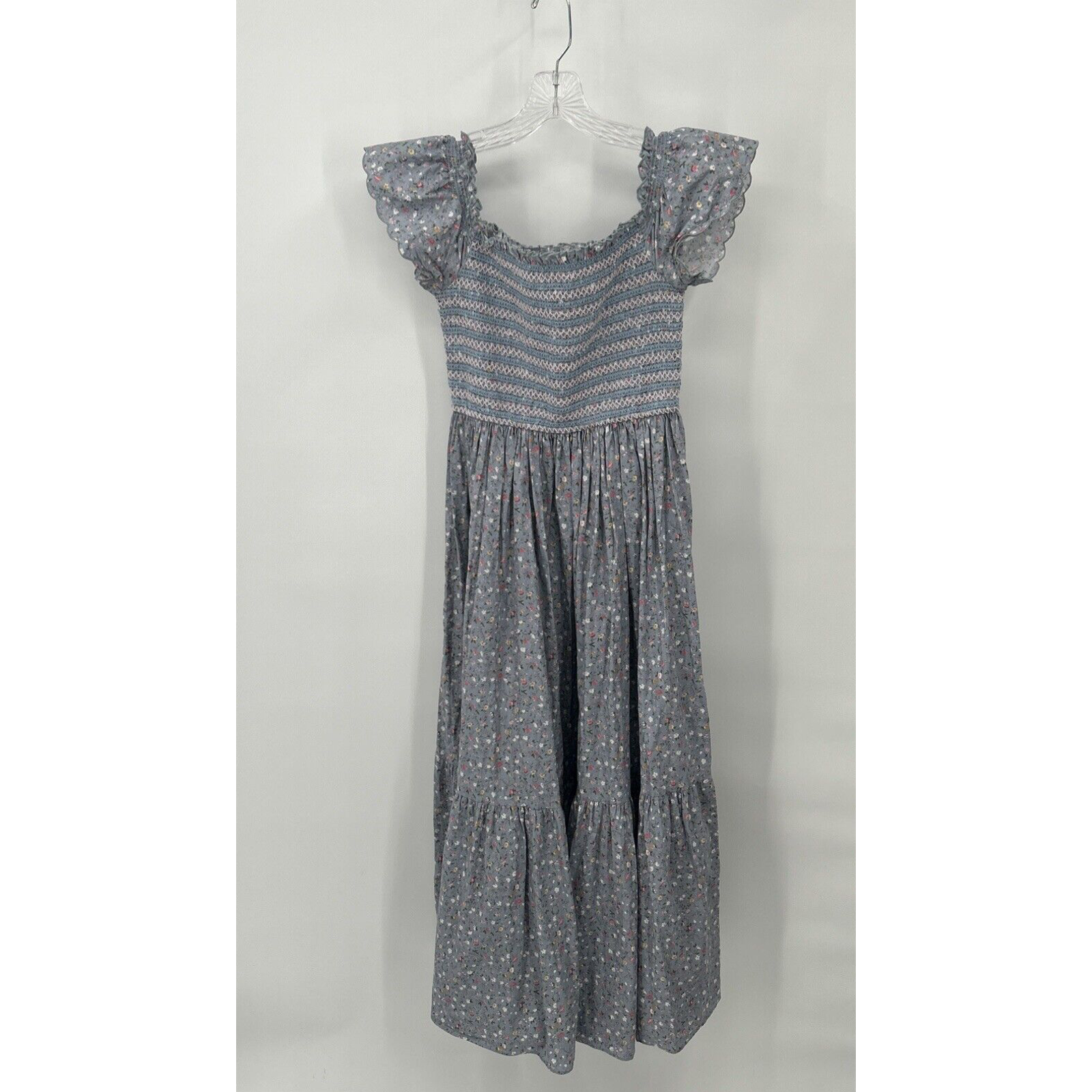 Storia Ditsy Floral Smocked Maxi Dress Size S Prairie Cowgirl Cottagecore Boho